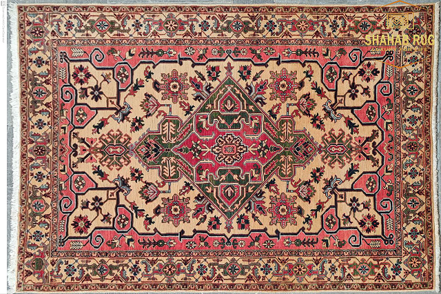Hand-knotted Heriz Persian rug