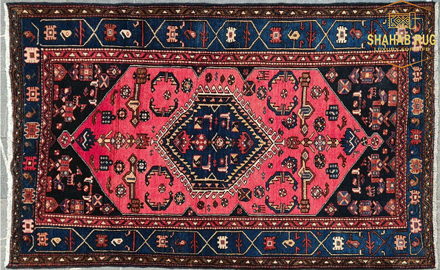 Hand-knotted Persian rug from Zanjan