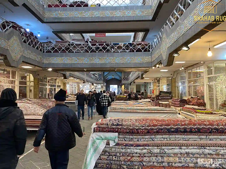 Hand-knotted Persian Carpet with intricate traditional Iranian patterns and rich natural colors